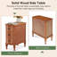 Table d'appoint en bois massif avec 3 tiroirs pour salon (paquet de 2)