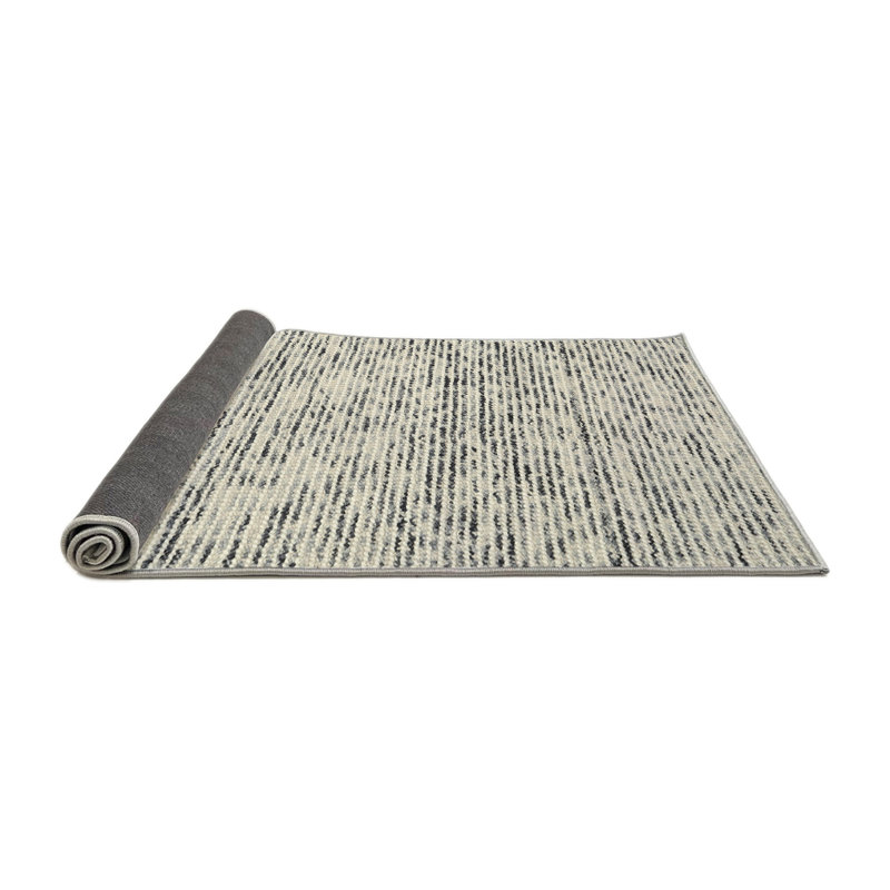 Tapis contemporain gris, Rond 8 pi