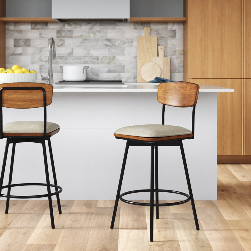 Tabouret de comptoir pivotant 27 po Avriel, Gris, Tabouret de comptoir (siège d'une hauteur de 26,5, 2