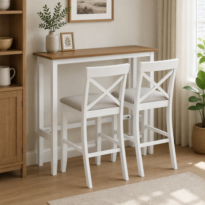 Ensemble de salle à manger de style champêtre avec 2 chaises à dossier rabattable