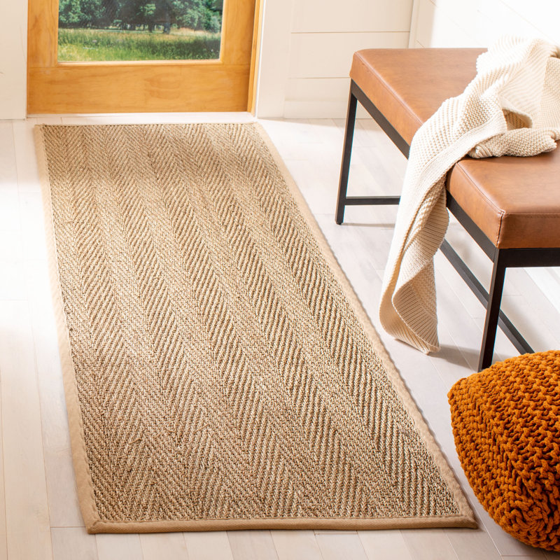 Emmaline Hand Woven Area Rug, Runner 76 x 244 cm, Natural/Almond