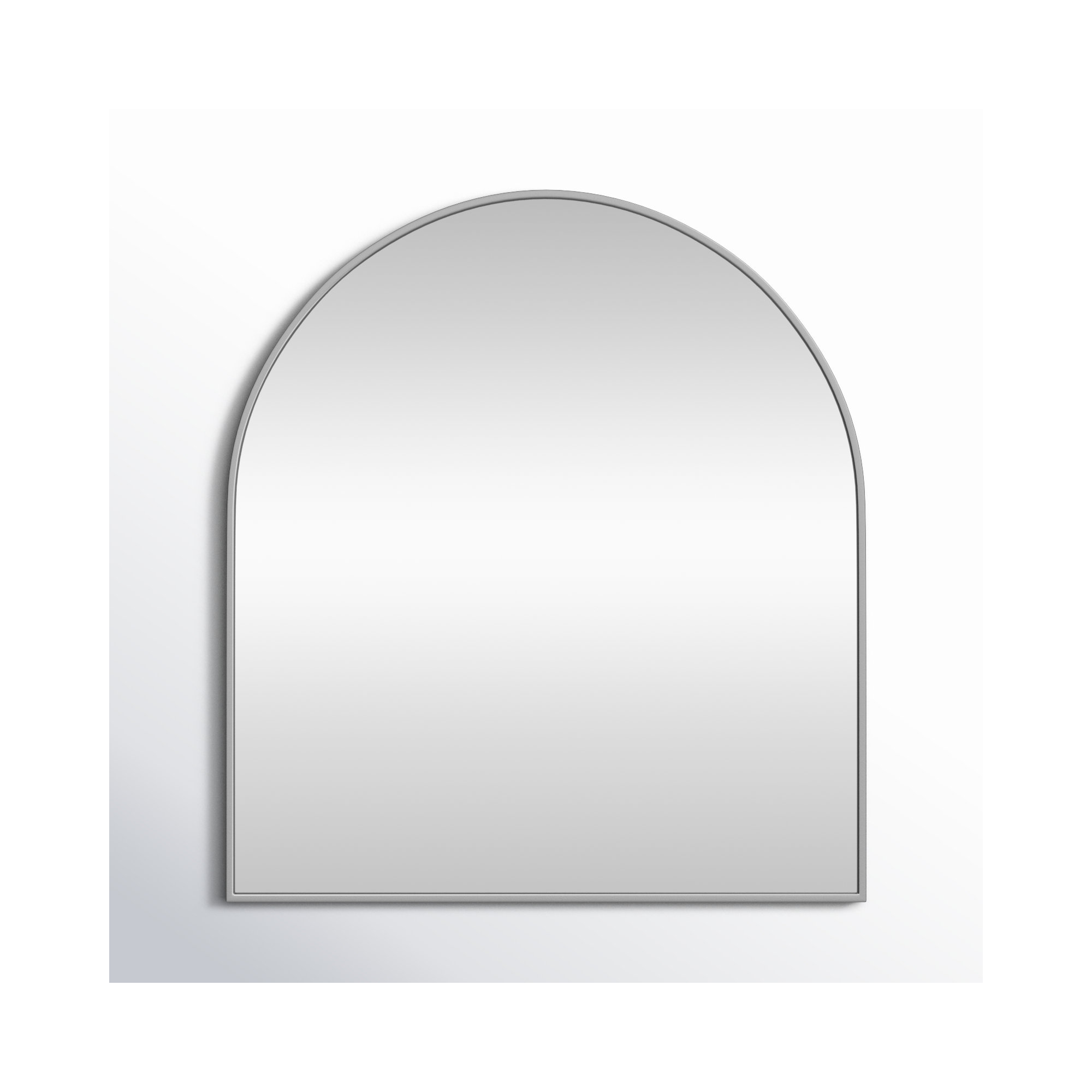 Sabine Metal Arch Wall Mirror, 30" x 27", Silver