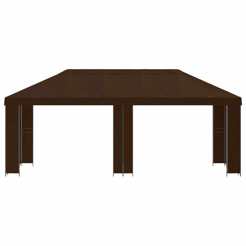 Vidaxl Garden Gazebo 6 X 3 M Polyester And Steel 190, Brown, 276.5cm H x 600cm W x 300cm D