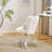 Adjustable Bow Teddy Fabric Bunny Ear Swivel Accent Chair Office Chair For Home Office Vanity-1705689845