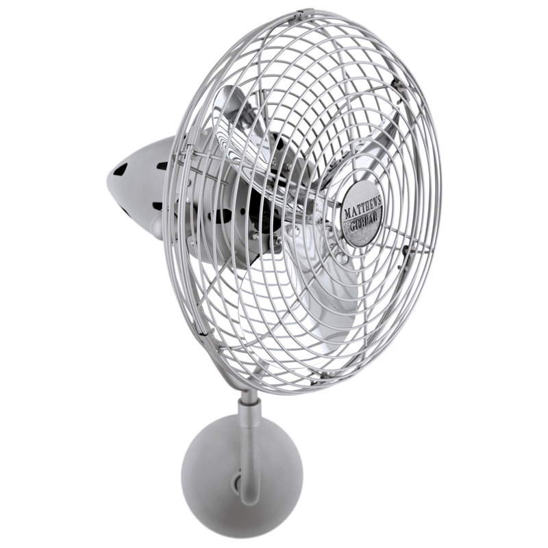  Ventilateur mural 13 po, Nickel brossé, Non