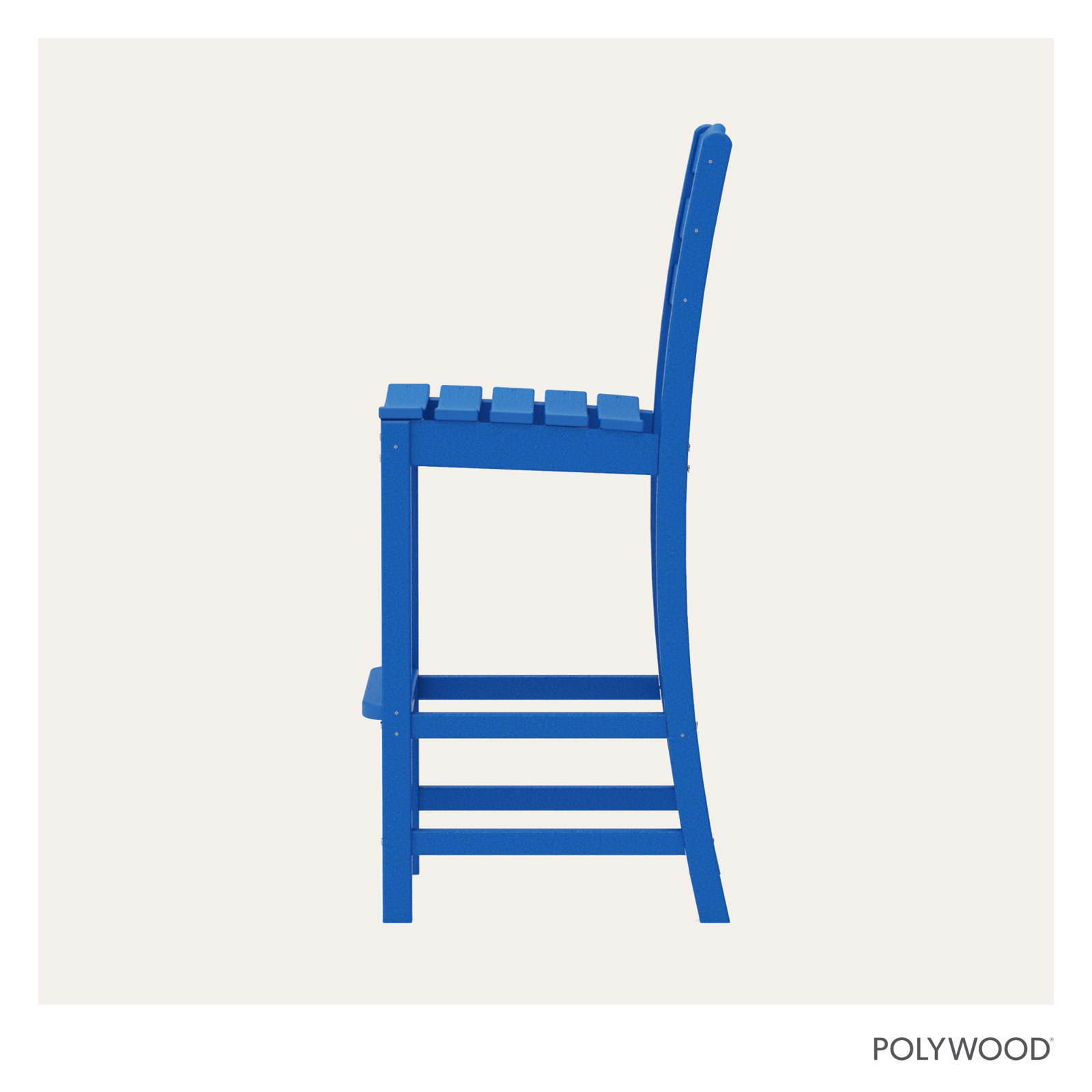 POLYWOOD La Casa Café 47.13'' Armless Outdoor Bar Stool, Pacific Blue