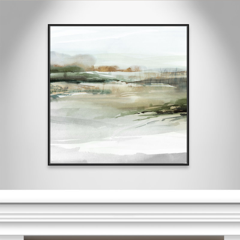 «Prologue II» par Isabelle Z, Toile avec cadre, L 41,5 po x H 41,5 po, Cadre flottant noir