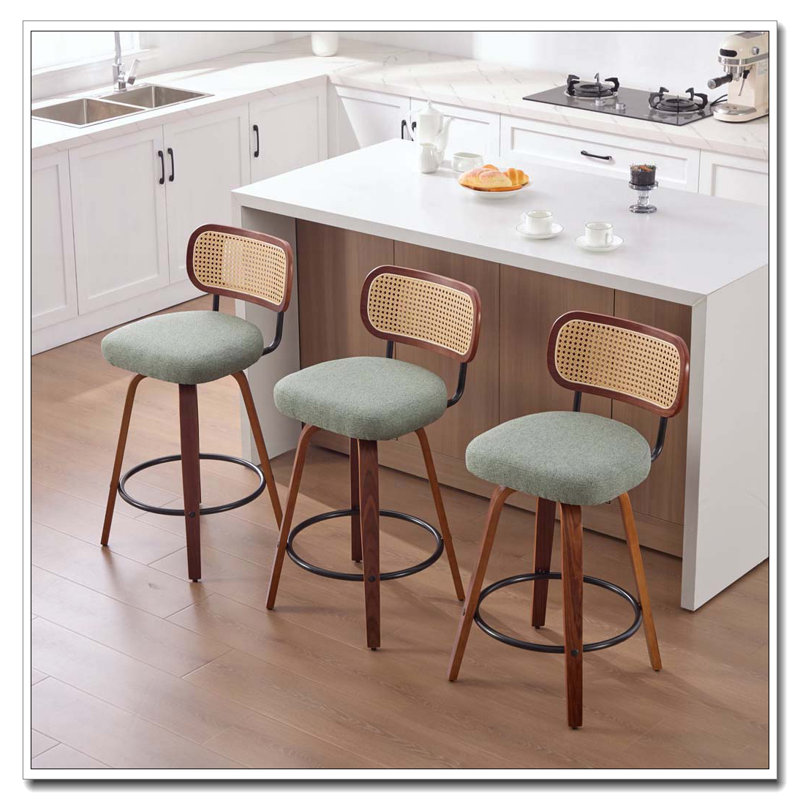 26-Inch Counter Height Bar Stools Set, Light Green