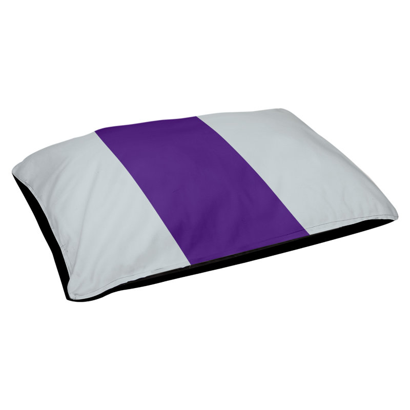 Coussin Golden State, Moyen (l 28 po x P 18 po x H 9,5 po), Argent / mauve / argent