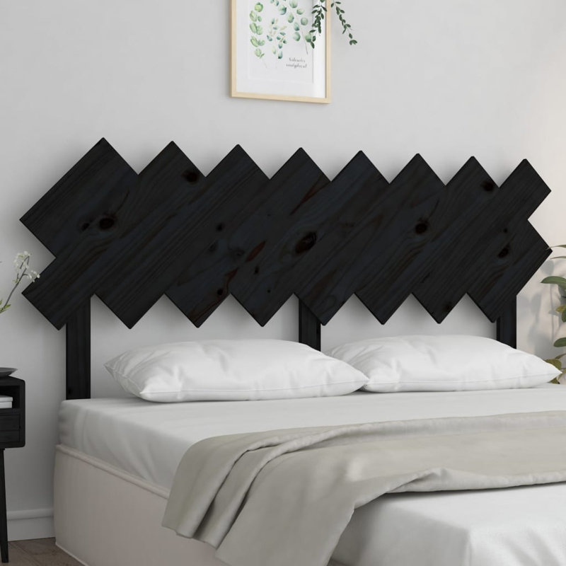 Josephien Solid Wood Headboard, Black