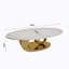 Table basse en marbre avec base sculpturale en acier inoxydable-1336927579
