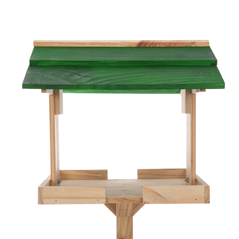 Abelardo Wood Freestanding Tray Bird Feeder