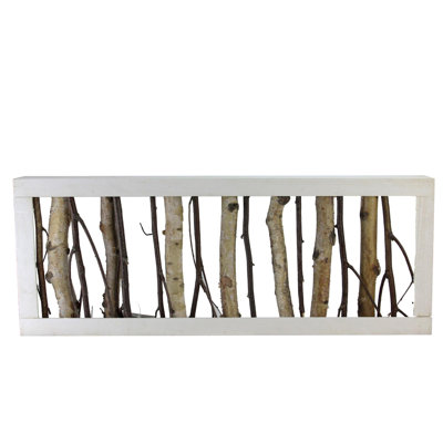 Mixed Branches in White Wood Frame Table Top Decoration