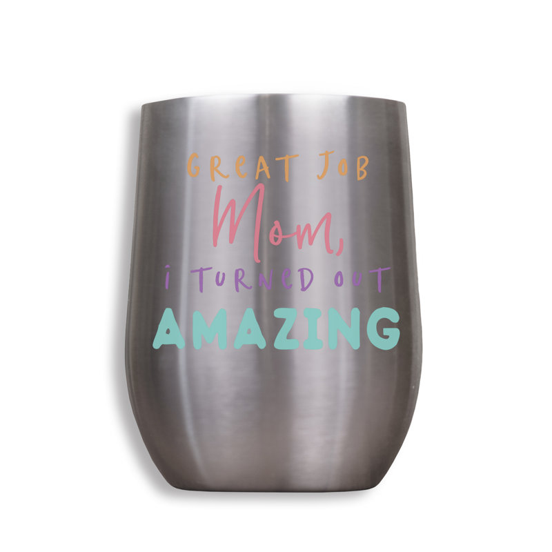 Designs Direct Creative Group 12 oz. Verre à vin en acier inoxydable à double paroi