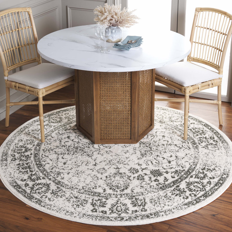 Floral Area Rug, Round 183cm