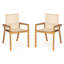 7 pièces de salle à manger en bois pour l'extérieur, 6 chaises en filet beige et 1 grande table, style moderne pour recevoir, bois facile à assembler, finition de table, sièges confortables 6, protégé