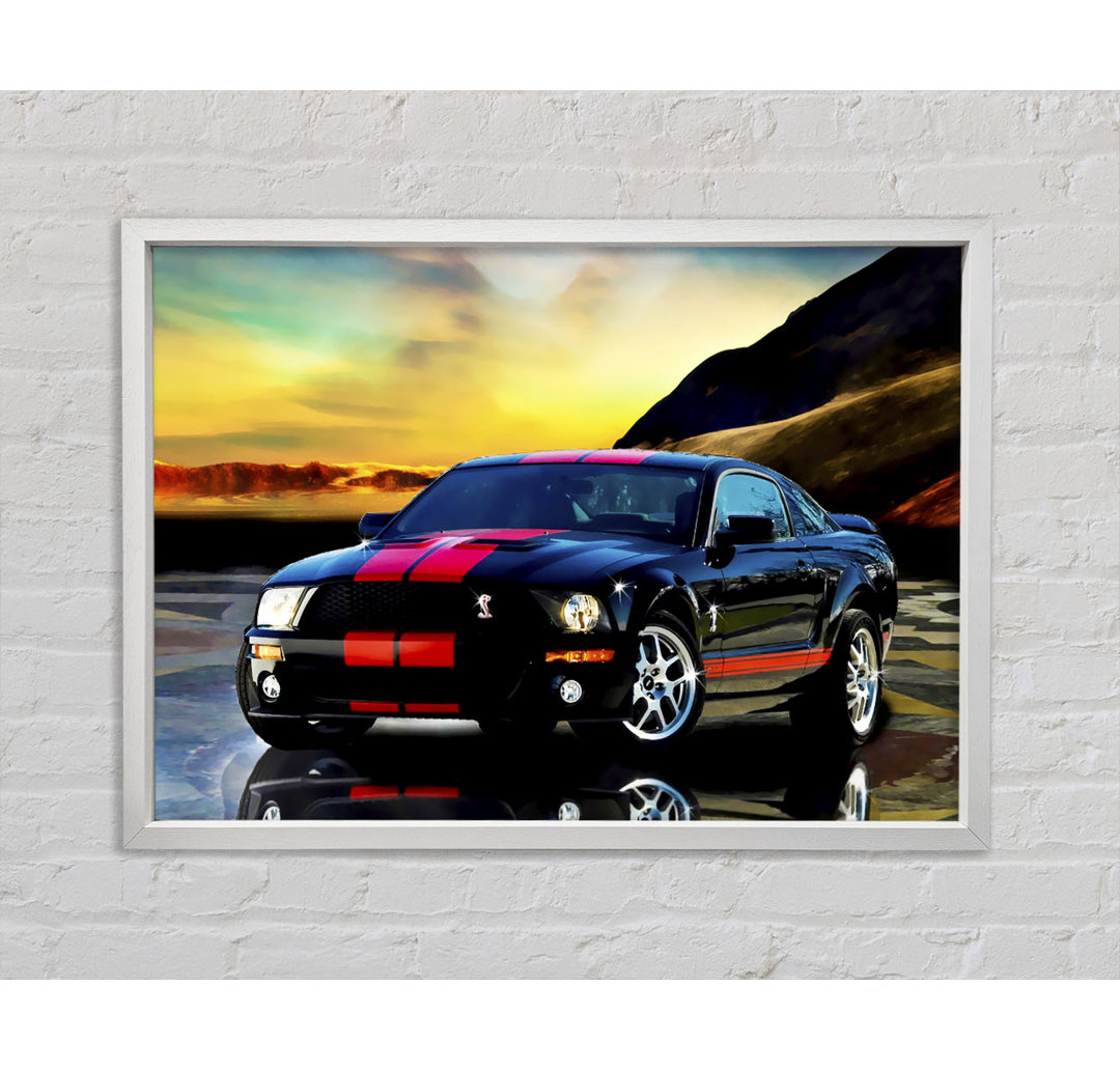 Shelby Mustang Red Stripes - Einzelbildrahmen Kunstdrucke auf Leinwand