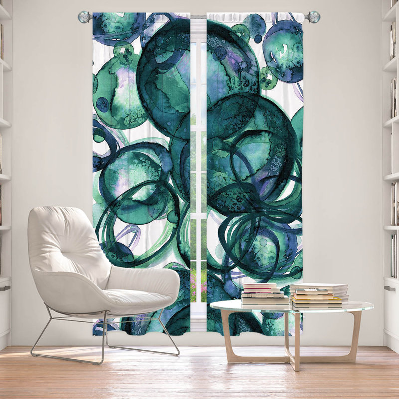Room Darkening Curtain Pair, 20" W x 82" L, Green/Lavender