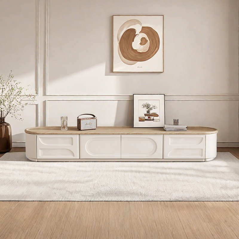 Meuble télé extensible Modern, Blanc / bois noueux