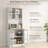 Kitchen Storage With Cabinet, 72", White, Large Countertop, Adjustable Shelves, Glass Doors For Dining Room 72" Freestanding Pantry Cabinet , Doors, Shelves Room, White