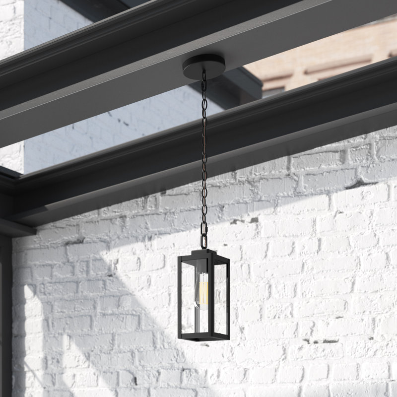 Luminaire suspendu d'extérieur noir H 1 po Wright