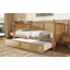 Lit de jour simple en rotin de style traditionnel avec lit gigogne simple pour un espace limité, chambre d'amis, pas de sommier tapissier, noyer antique