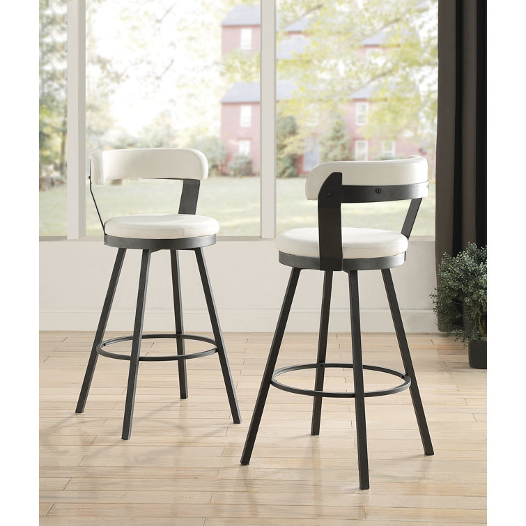 Laub Swivel Upholstered Counter Stool with Metal Frame