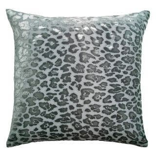 Leopard Square Velvet Pillow, Square 18"H x 18"W, Leopard Ice