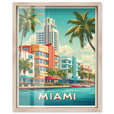 «Miami Deco I Shadowbox Print Retro Summer Decor» par Art Remedy