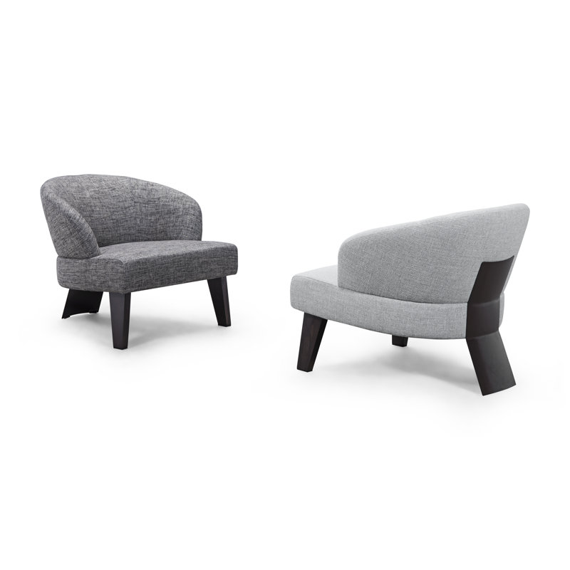 Donato Linen Cotton Armchair, Dark Gray