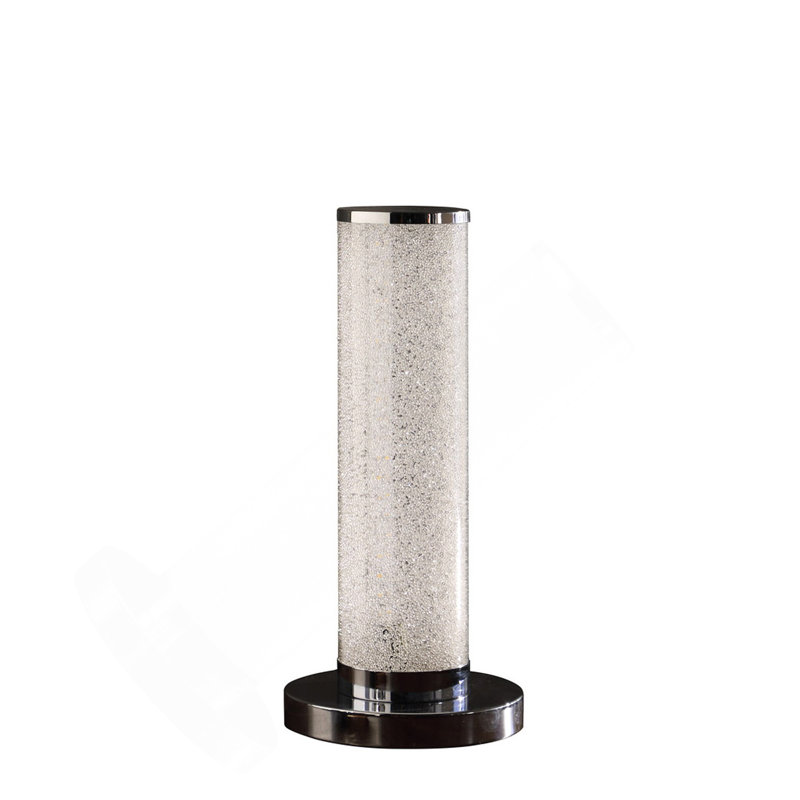 13-Inch LED Illuminari White Crystal Sand Rocks Column Table Lamp