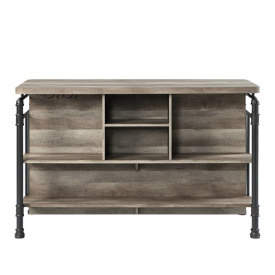 Gray And Oak Counter Height Table, 6 In. Package 60.07 Width With Open Storage