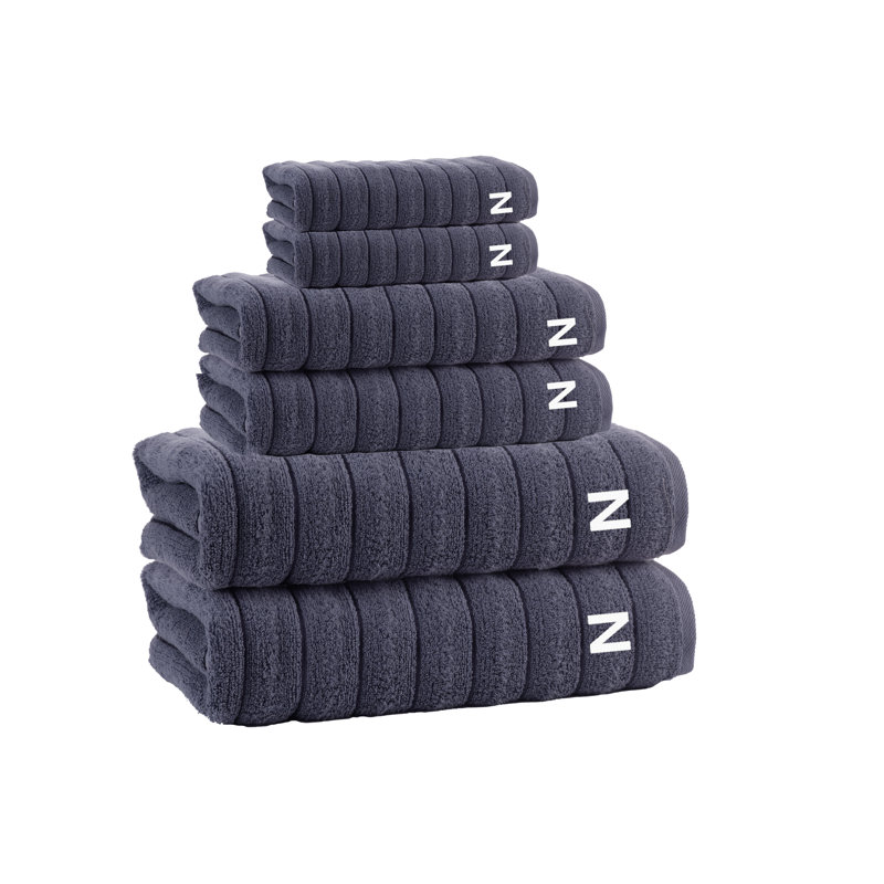 Brooks Brothers Vague 6 pcs Towel Set, Anthracite, N