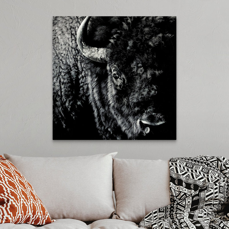 Reproduction d’art « endurant III scratchboard » par Julie Chapman, H 30 po x l 30 po x 1,25 po, Toile tendue