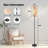 PeeNoke 68.5" Standing Floor Lamp Vintage Botanical Oak Leaves Acorns Floral Details Dimmable Metal Pole Lamp with Linen Lampshade LED Bulb Included