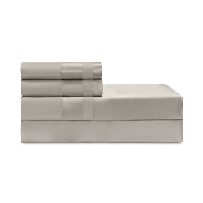 Lustro Silk Sheet Set, Cool Gray, Full Sheet Set