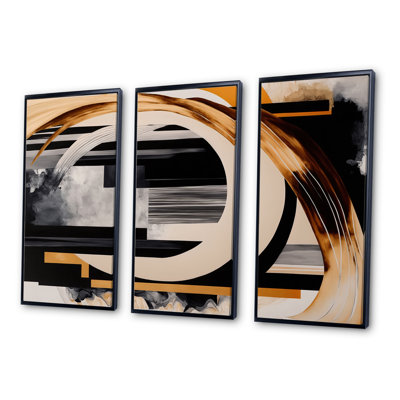 Gold Touch Art Deco I - ensemble d'art mural moderne sur toile