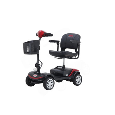 Trottinette compacte à quatre roues avec moteur 300W pour adulte - 300Lbs, ROUGE