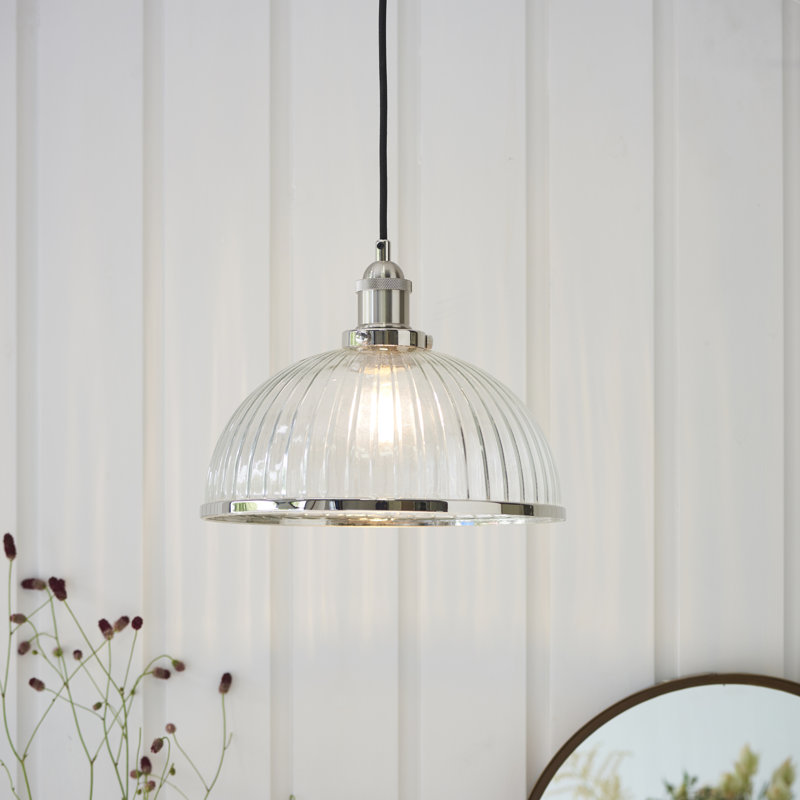 Anais 1 - Light Nickel Dome Pendant
