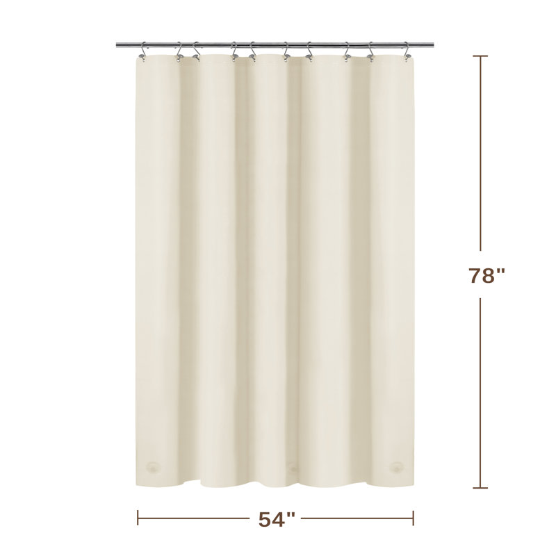 Doublure de rideau de douche imperméable légère en PEVA, Beige, H 78 po x l 54 po