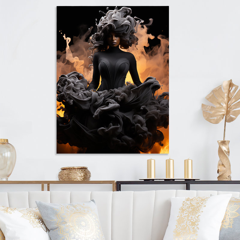 Chic noir mode Deep Grace - art mural en métal Dior, H 40 po x l 30 po x P 1,5 po