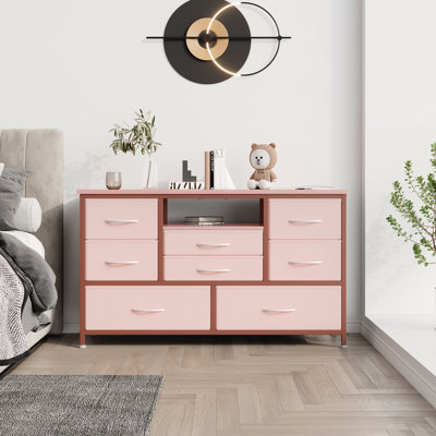 47"W 8 Drawers Dresser with LED Lights and Power Outlets, Charging Station