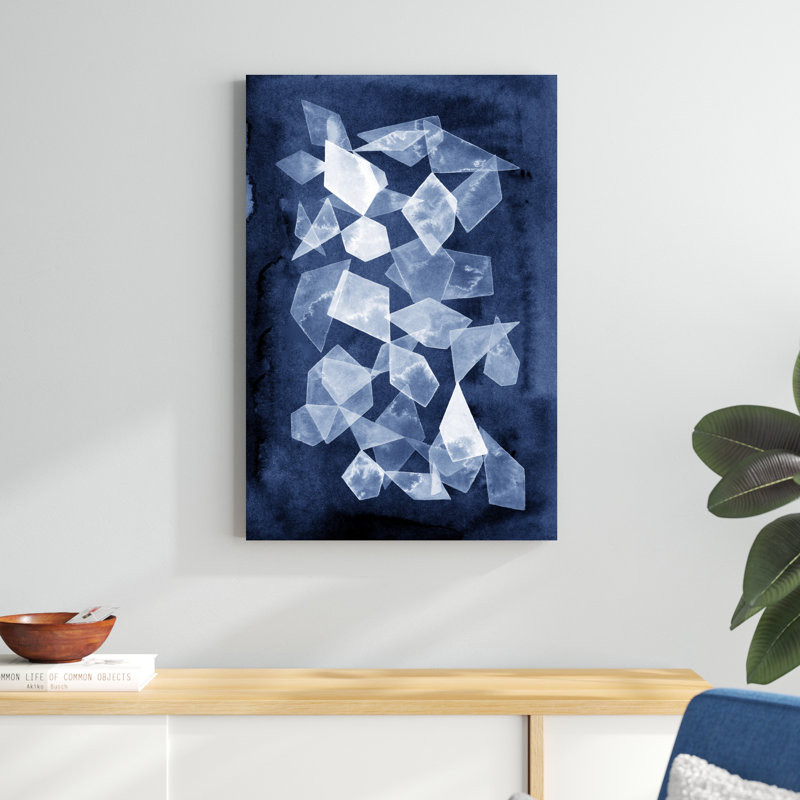 Verre indigo I, H 36 po x l 24 po x P 1,25 po