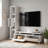 Sloane Asymmetrical Geometric White Entertainment Center-735741789