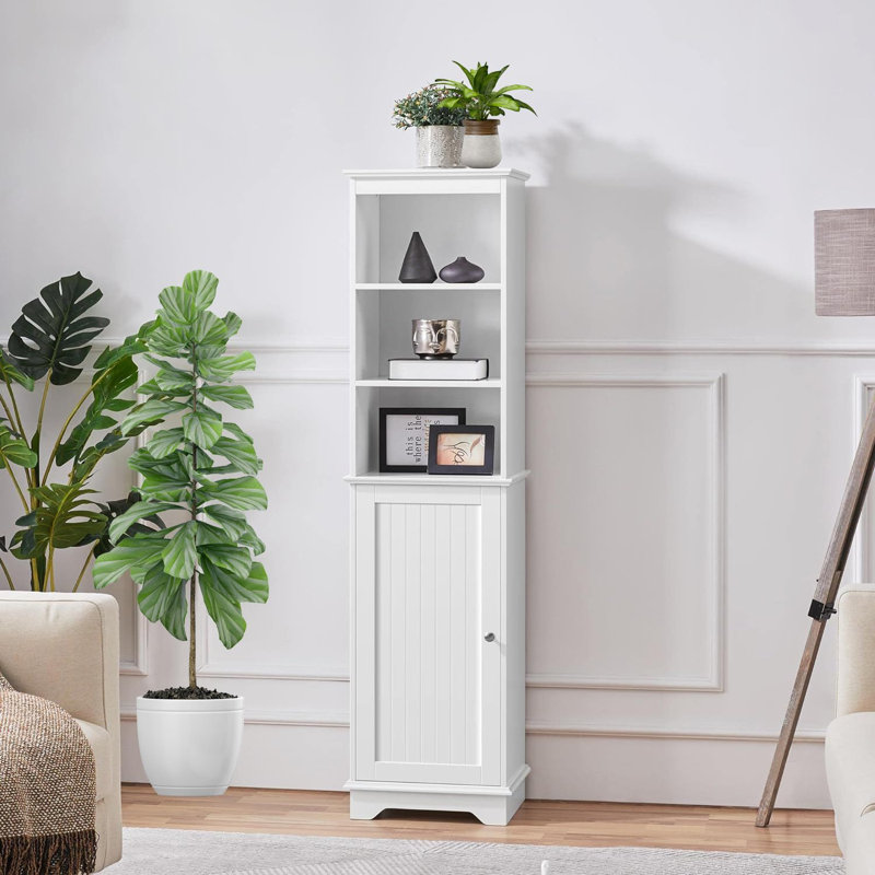 Armoire de salle de bain, armoire de rangement avec 3 tablettes ouvertes