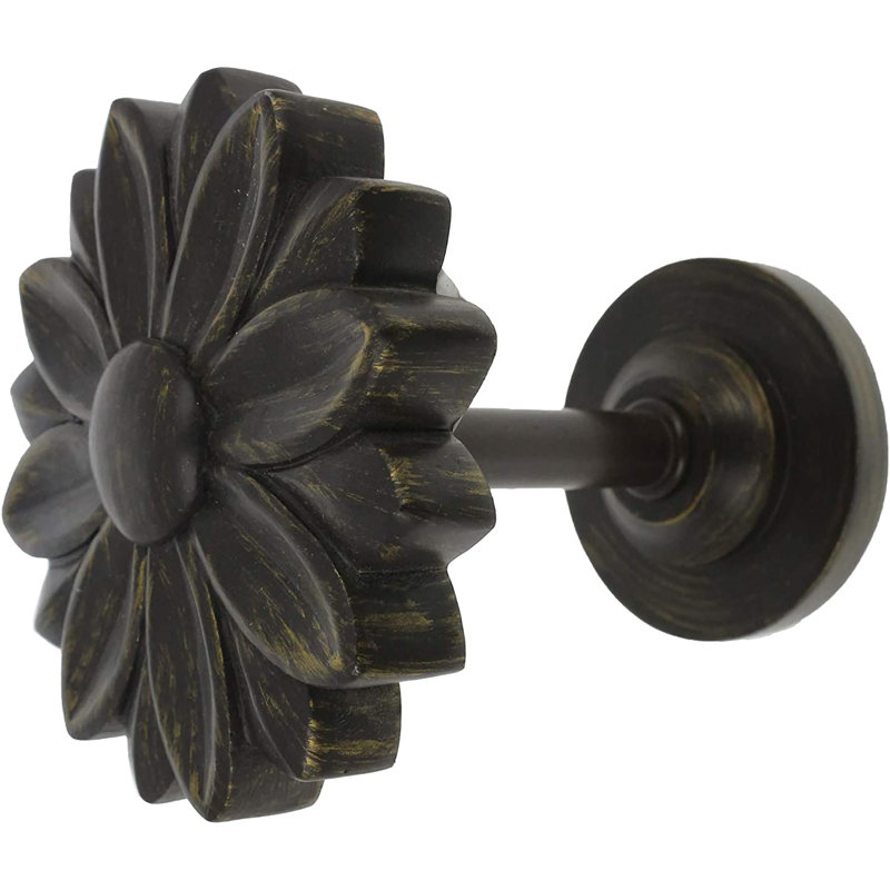 Blossom Bronze Finish Metal and Resin Curtain Holdbacks