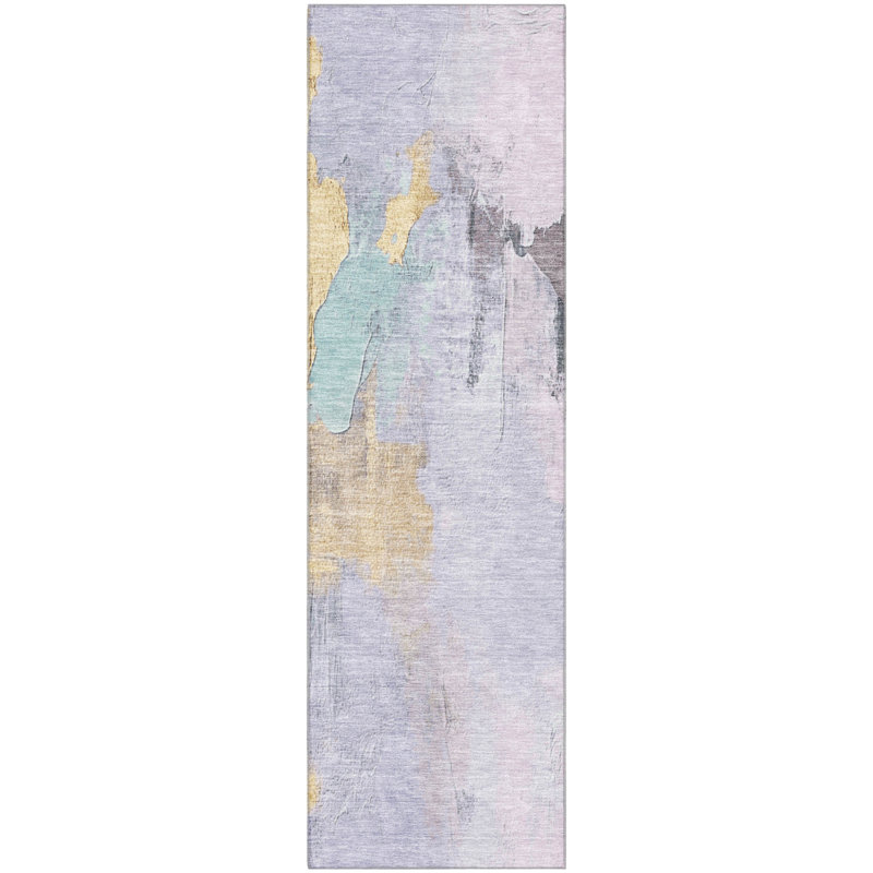 Premium Machine Washable Mouton Abstract Rug, Runner 2'3" x 7'6"