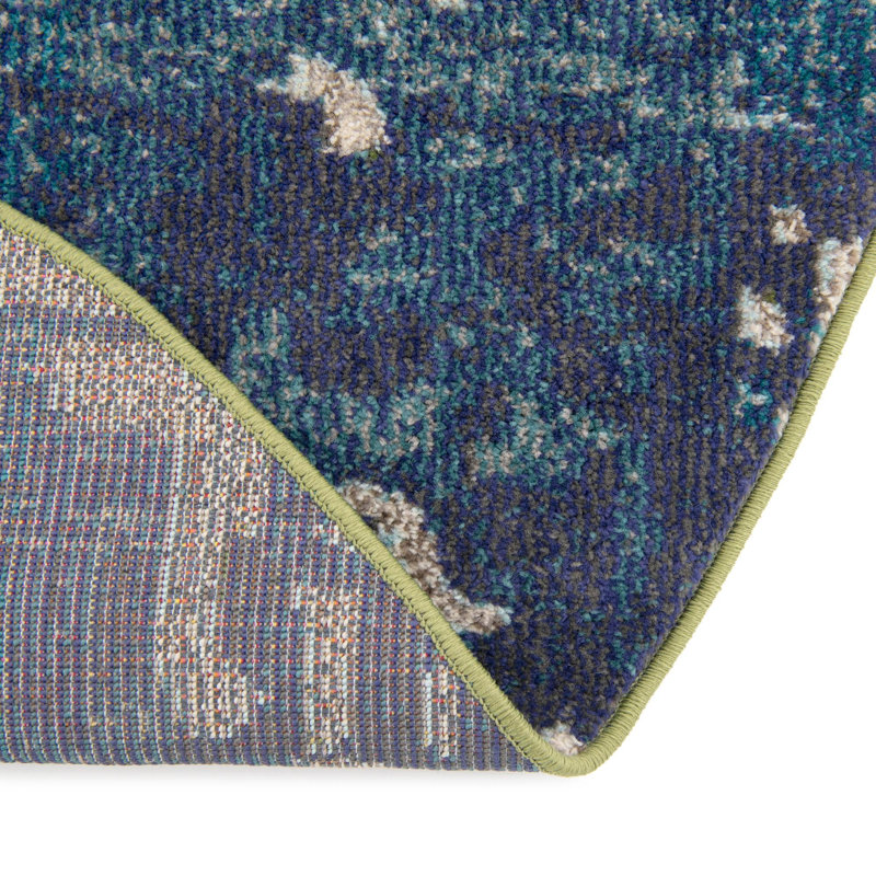 Rizer Washable Abstract Indoor Rug, Round 5'