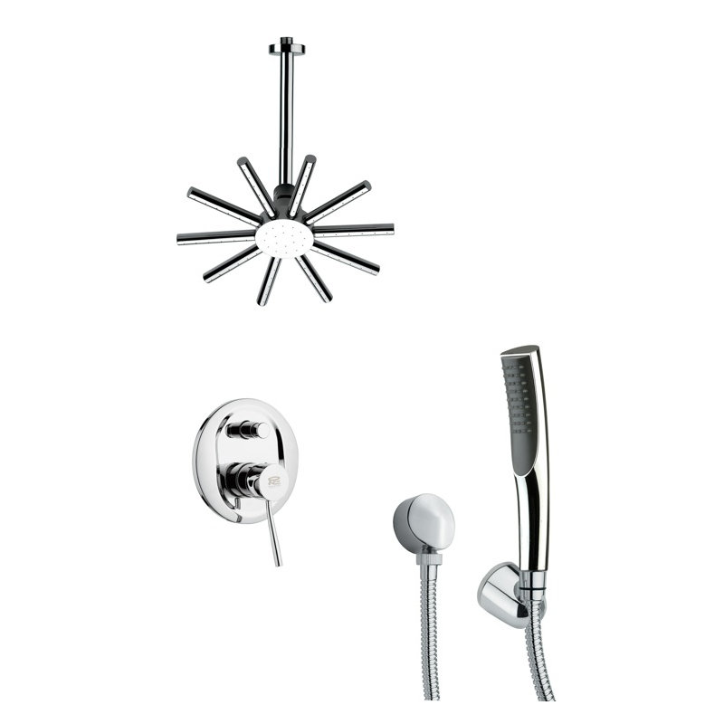 Système de douche complet à pression équilibrée avec valve brute Orsino