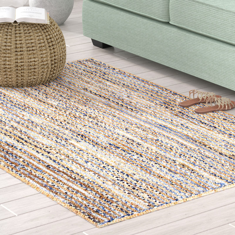 Kelloch Striped Jute / Sisal Hand Woven Area Rug, Rectangle 152 x 244cm